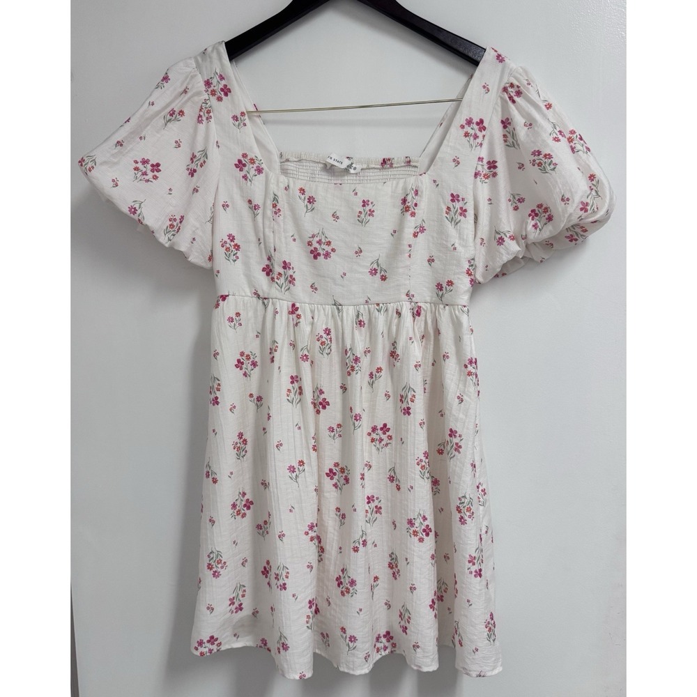 Altar'd State Emryn Floral Mini Dress Ditsy Puff Sleeve Babydoll Smocked Sz S